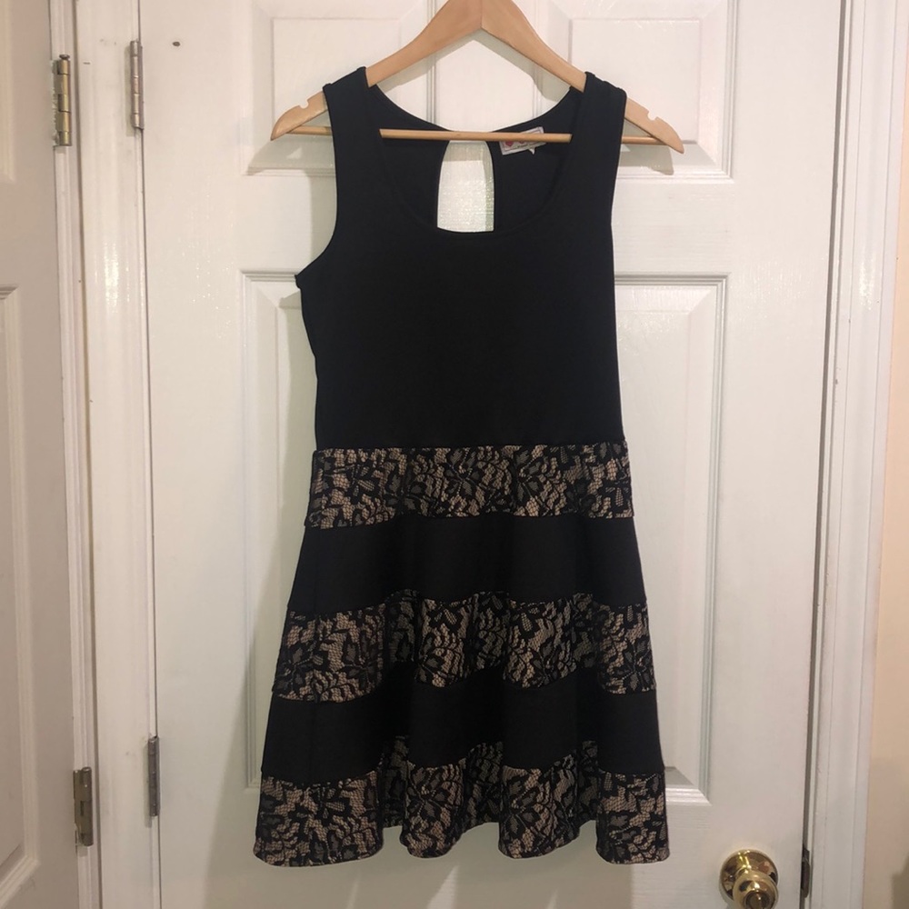 Black and beige dress